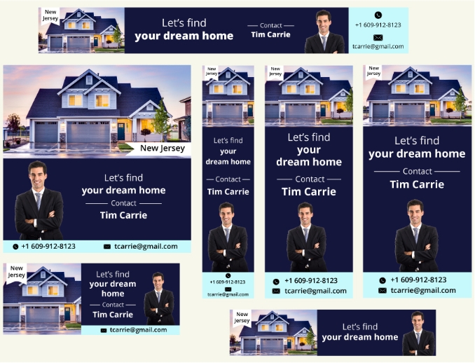 Real estate agent Ads - 7 diffrent style collage