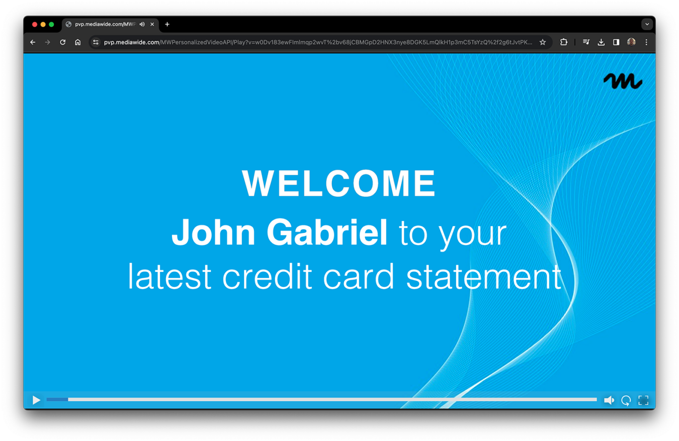 Persopnalized video showing a personalized name.