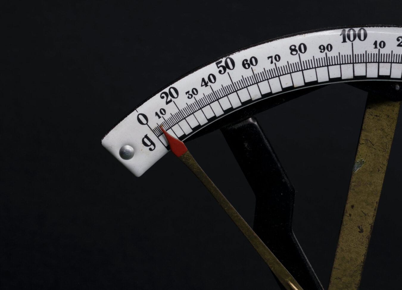 Weigh Scale showing a very light weight.